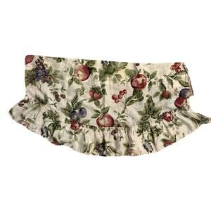 Fruit Print Kitchen Valance Cottagecore Farmhouse Window Curtain Topper Ruffle